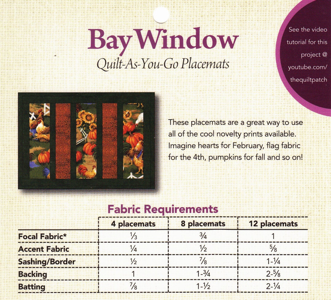Bay Window Quilt Pattern PMBW Yardage Friendly Pattern QAYG Etsy UK