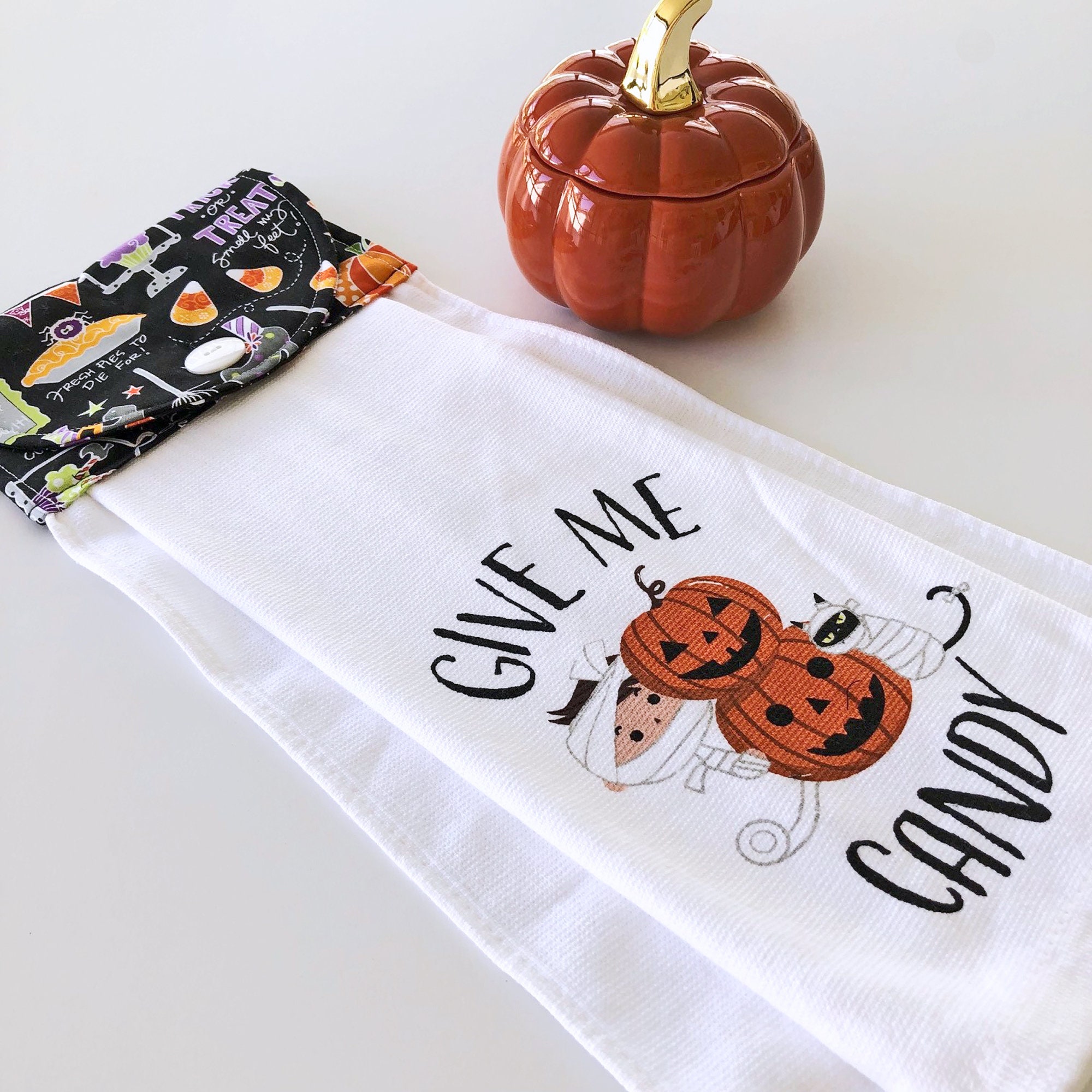 Halloween Kitchen Towels, Scouring Pad, Ghost Pumpkin Black Cat