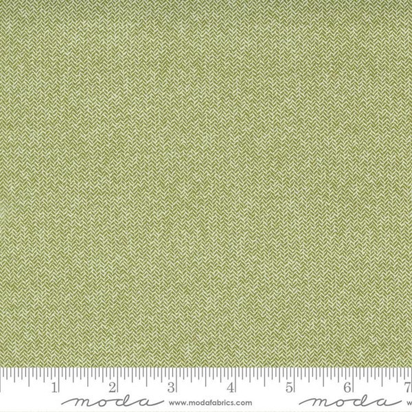 Red Barn Christmas -  Grass Green Herringbone Fabric, Moda 55538 22, Sweetwater, Quilt Blender Fabric, By the Yard