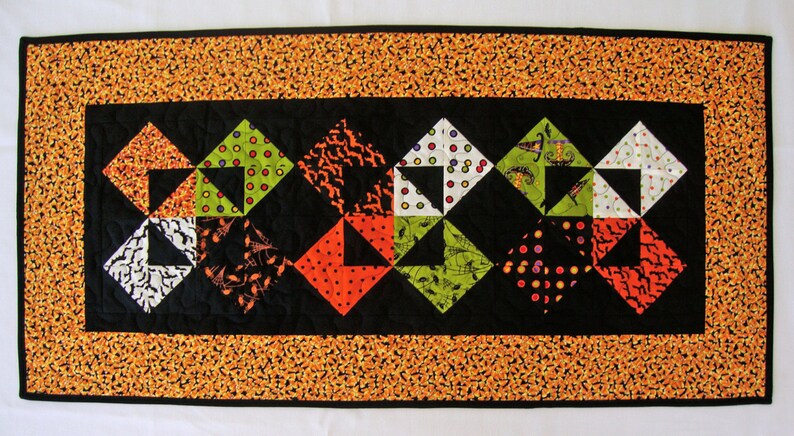 Halloween Candy Corn Quilted Table Runner, 18.75" X 38.5", Halloween ...