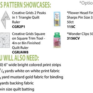 Creative Grids 2 Peaks In 1 Triangle Quilt Ruler - Multi-Size 7x13 Inch Quilting Tool