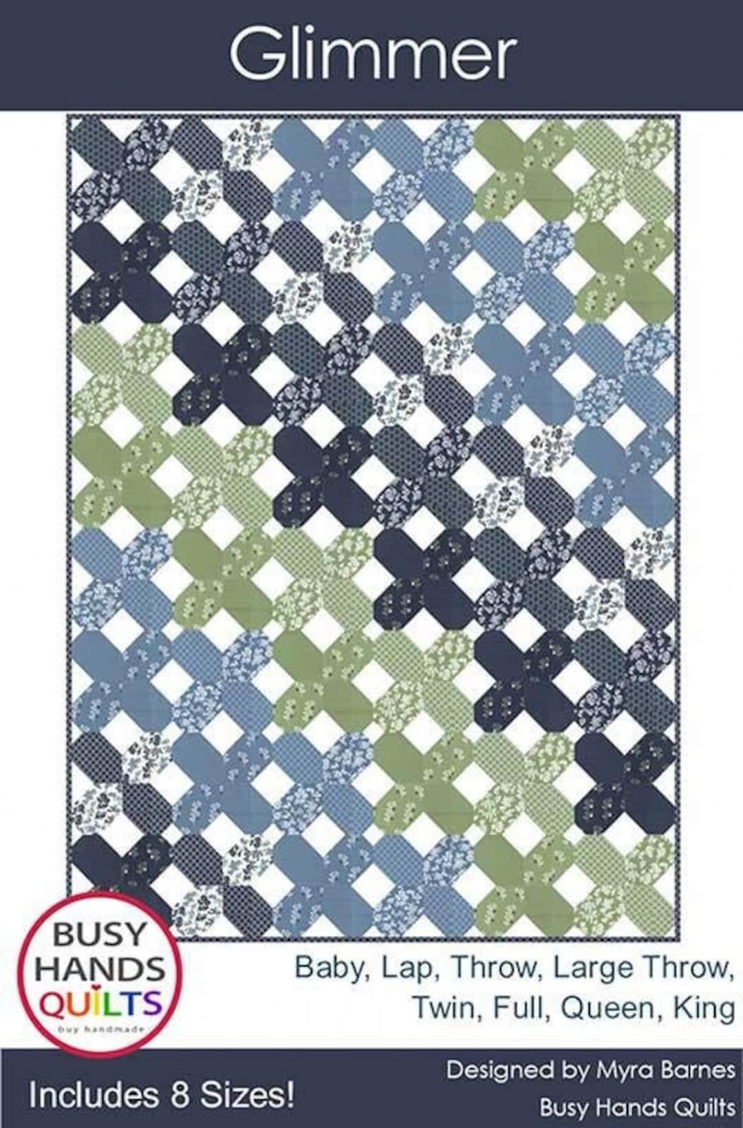 Glimmer Quilt Pattern, BUS0891, Yardage Scrap Friendly, Baby Lap Throw