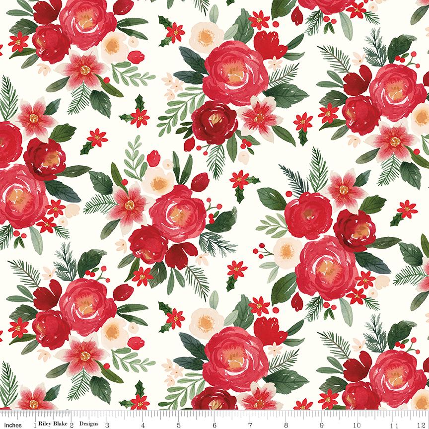 Kelsey Carlson Charming Christmas Charm Pack - 42 Pre-Cut 5-Inch Fabric Squares, Riley Blake Designs, 100% Cotton For Quilting
