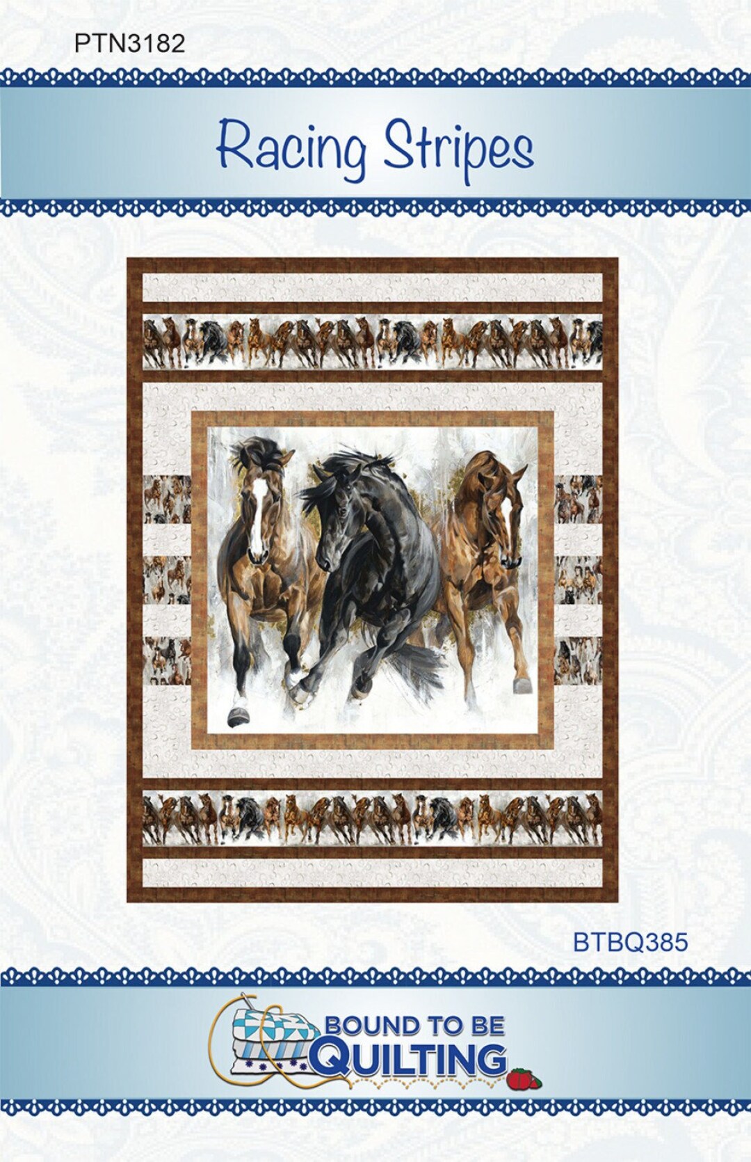Racing Stripes Panel Frame Quilt Pattern, Bound to Be Quilting PTN3182 ...