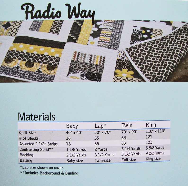 Radio Way Quilt Pattern Jelly Roll Friendly Jaybird Quilts Etsy Canada