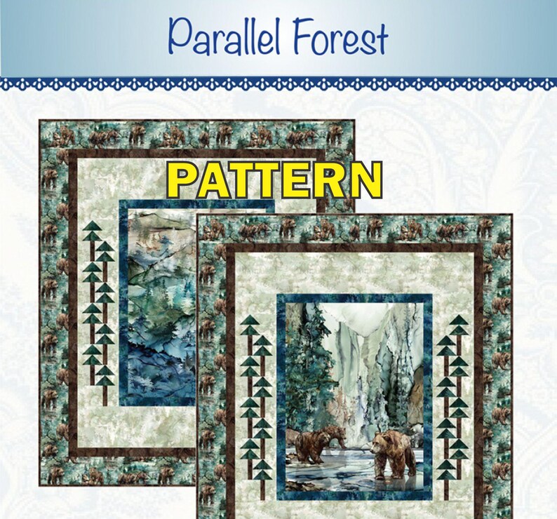 Parallel Forest Panel Frame Quilt PATTERN, Bound to Be Quilting BTBQ336 ...