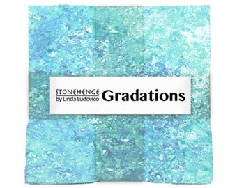 Stonehenge Gradations II Crystal Tiles, Northcott TGRAD42-470, Blue Purple Stone Look Fabric, 10" Inch Precut Fabric Squares