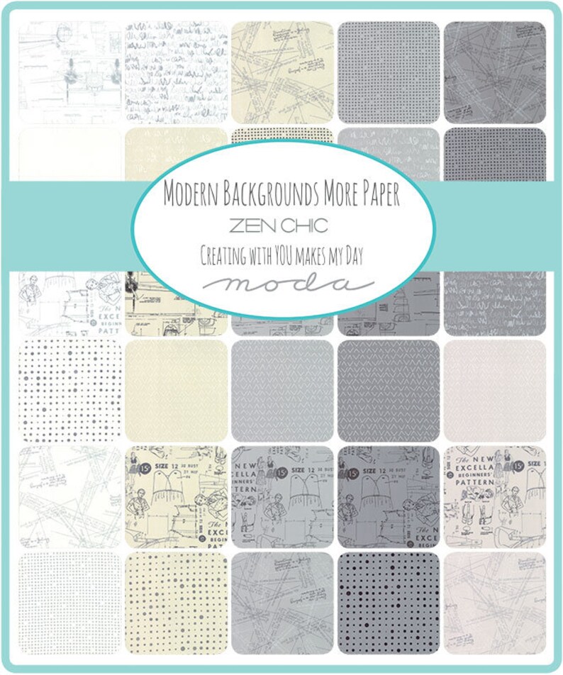 MODA WHITE CHRISTMAS METALLIC BY ZEN CHIC CHARM PACK 5/" SQUARES 100/% COTTON