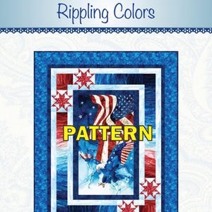 Rippling Colors Panel Frame Quilt PATTERN, Bound to Be Quilting BTBQ362, 24" Fabric Panel Friendly Throw Quilt Pattern, QOV Pattern