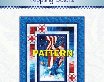 LAST CALL Rippling Colors Panel Frame Quilt PATTERN, Bound to Be Quilting BTBQ362, 24" Fabric Panel Friendly Throw Quilt Pattern, Foh Qov