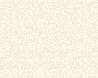 Morning Latte - Cream Swirls Red Fabric, Riley Blake C16928-Latte, Cream White Tonal Cotton Blender Fabric, By the Yard
