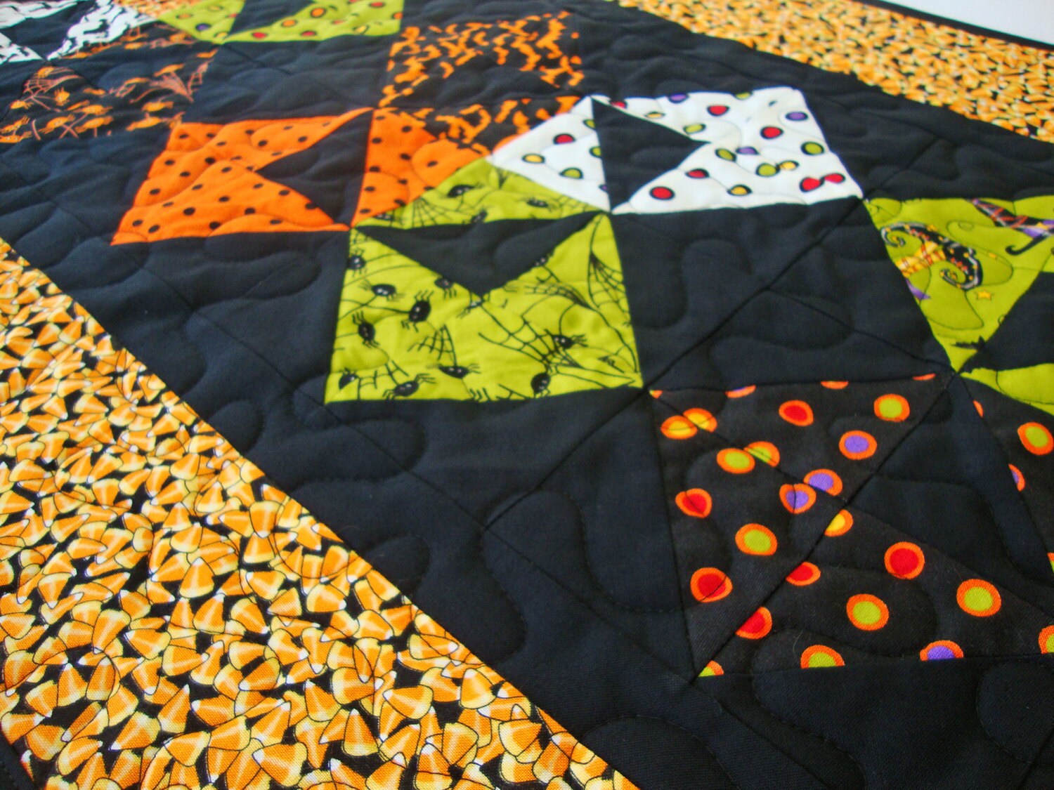 Halloween Candy Corn Quilted Table Runner, 18.75" X 38.5", Halloween ...