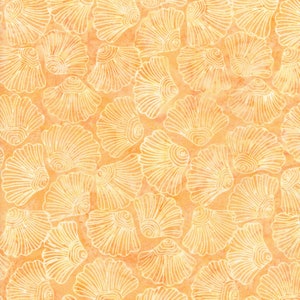 LAST CALL Tonga Flutter Batik - Peach Tonal Shells Batik Fabric, Timeless Treasures B1063-PEACH, By the Yard