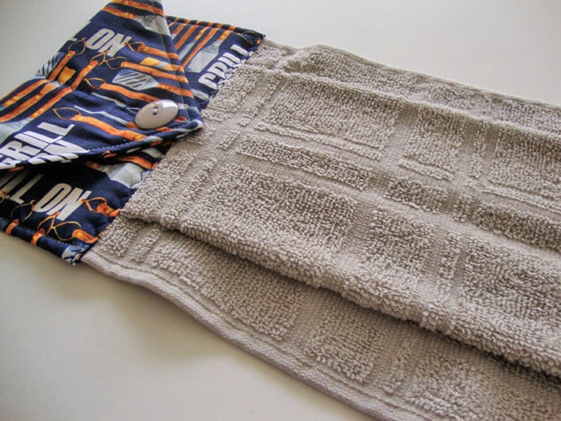 Grey Hanging Kitchen Dish Towel Grill On BBQ Dish Towel Etsy