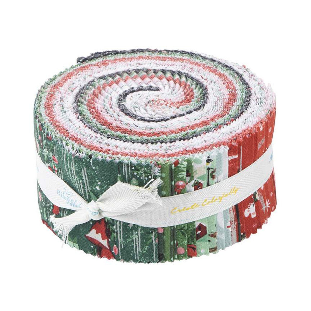 Twas Rolie Polie Jelly Roll, RP-13460-40, Christmas Xmas Santa Cotton Quilt  Fabric Precut 2.5 Inch Fabric Strips, Jill Howarth, Riley Blake 