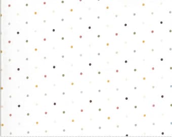 REMNANT 1 Yard 8" of Folktale - Magic Dot Cloud Multicolored Polka Dots Fabric, Moda 5124 11, Muted Colors Polka Dots Fabric, Lella Boutique