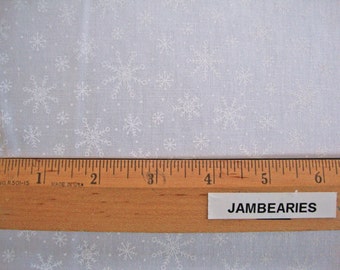 Muslin Mates - Snowflakes White on White Quilt Fabric, Moda 9929 11, White Snowflake Quilt Background Fabric, By the Yard