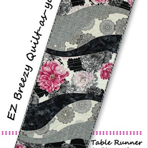 EZ Breezy Quilt-As-You-Go Table Runner Quilt Pattern, Tiger Lily Press TLP1234, Fat Quarter Friendly Place Mats Table Runner Topper Pattern