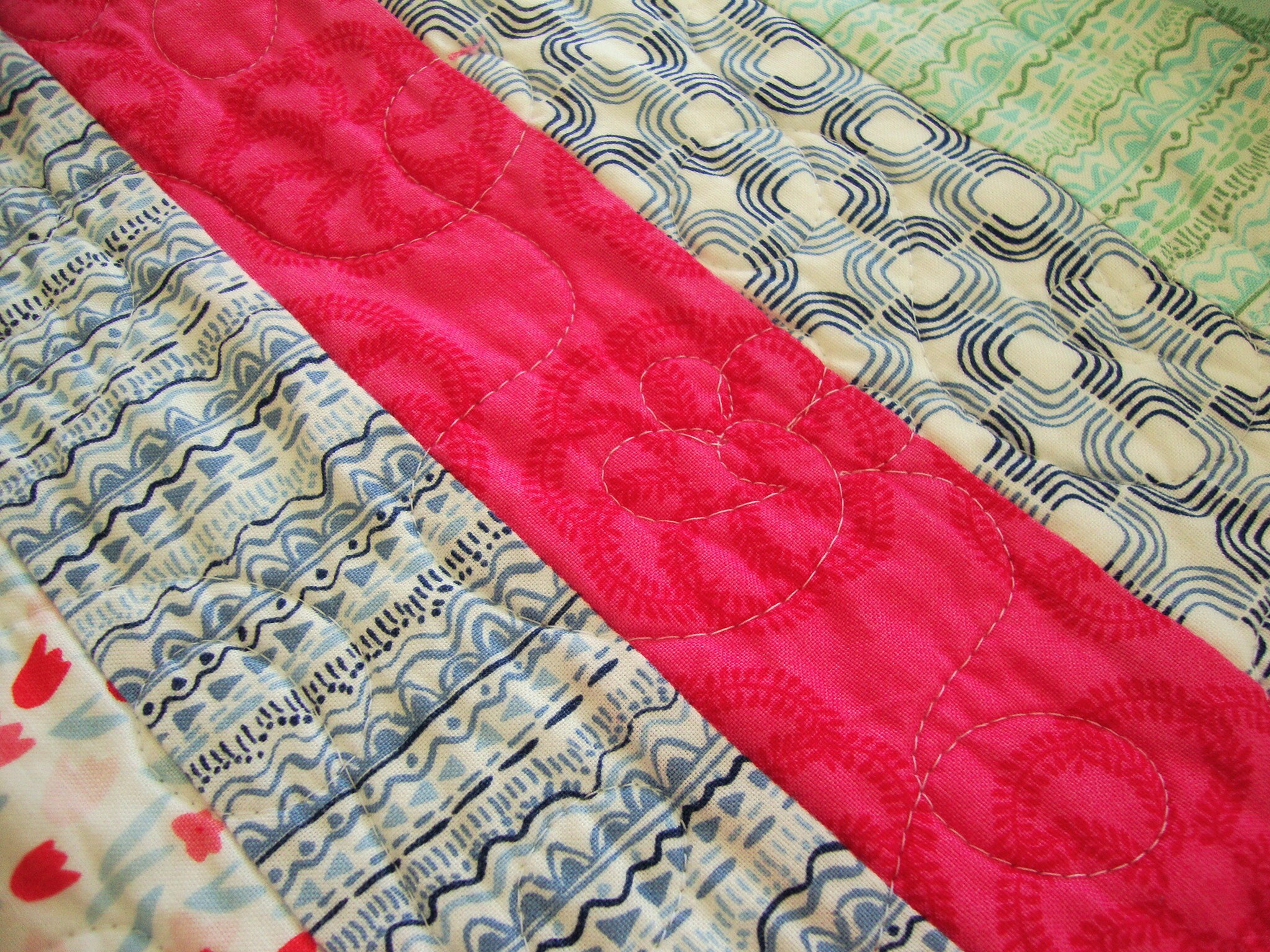 Handmade Spring Floral Throw Quilt, 59.25