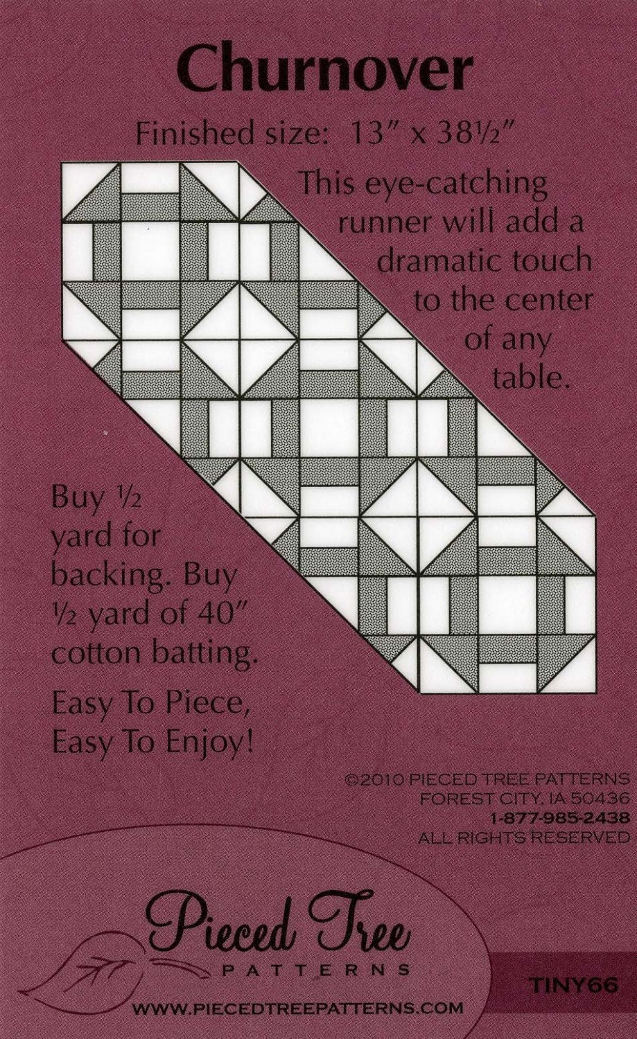 Yardage Friendly Quilted Table Topper Pattern Table Quilt Patterns TINY74 Pieced Tree Patterns Woven Wonder Table Runner Quilt Pattern