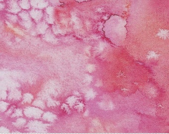 108" Flow - Pink Watercolor Wide Quilt Back Fabric, Moda 108004-11, Pink Cotton Sateen Quilt Backing Fabric, By the Yard