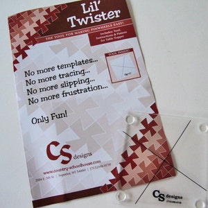 Lil&#39; Twister Tool for 5&quot; Inch Squares, Twister Sisters LTW5, Charm Square Friendly Quilter&#39;s Template, Pinwheels Tool