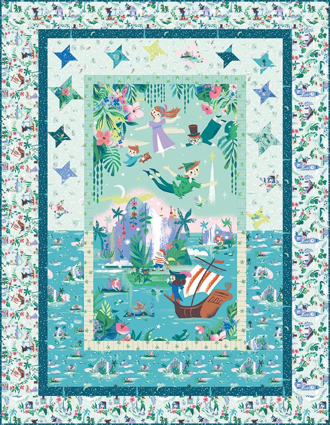 Forever Neverland Quilt KIT, Riley Blake KT-15900, Easy Peter Pan Panel ...