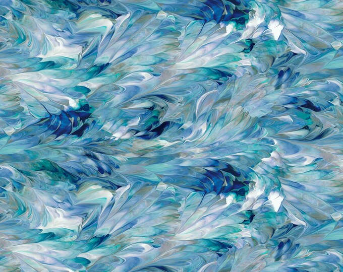 108 Inch Blue Teal Wide Quilt Back Fabric, FWID5113BT, Fluidity Wide