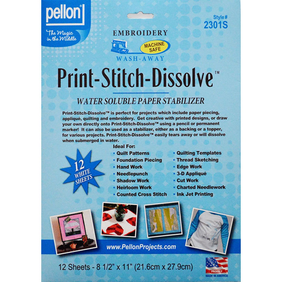 Print Stitch Dissolve Water Soluble Paper Stabilizer Etsy