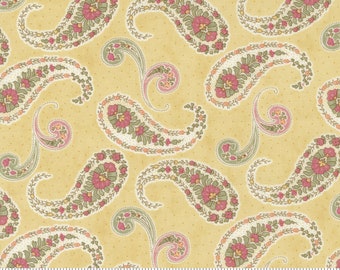 LAST CALL Promenade - Sunshine Paisley Waltz Yellow Paisley Floral Fabric, Moda 44282 16, 3 Sisters, By the Yard