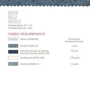 Sew Blu Quilt Pattern, BasicGrey PAT050, Fat Quarter FQ Friendly Pattern, Modern Square Throw Quilt Pattern, Basic Grey image 2
