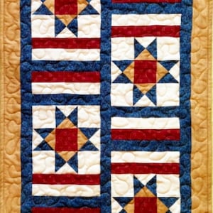 Land of Liberty Table Runner Pattern, Cut Loose Press CLPCLA044, Patriotic Table Runner, Stars and Stripes Runner, Table Topper Pattern