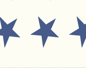 REMNANT 2 Yards 14" of 108" Star Bunting - Blue Stars White Wide Quilt Back Fabric, Moda 11179 21, Patriotic Quilt Backing, Minick Simpson