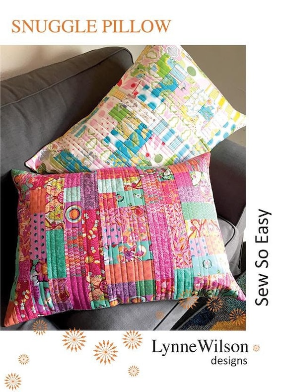 Snuggle Pillow Quilt Pattern Lynne Wilson Designs LWD206 Junior Jelly Roll 2.5 Precut Strip Friendly Quilted Pillow Sham Pattern