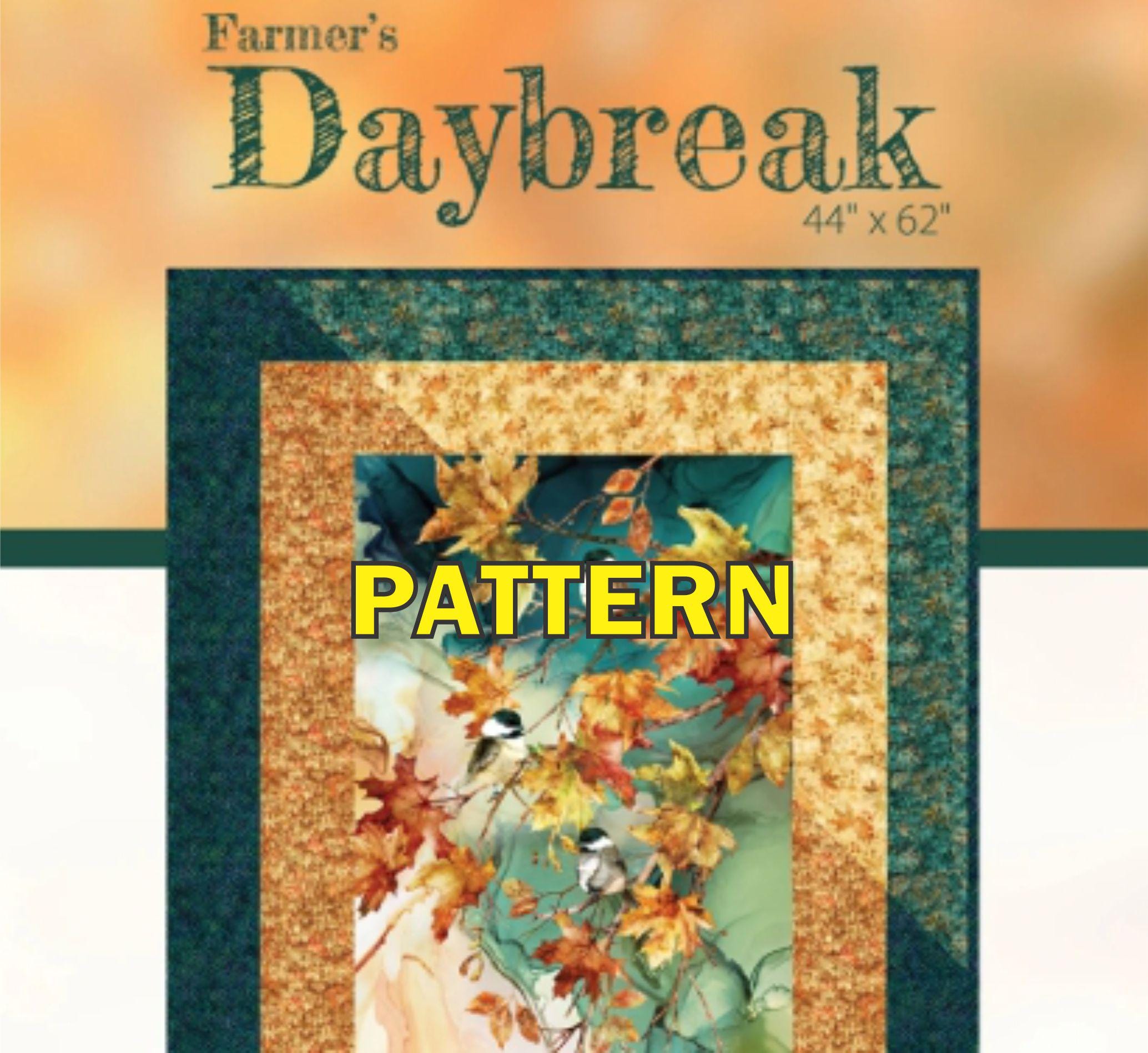 Daybreak Pattern Farmer's Daybreak Panel Frame Quilt PATTERN, Farmer's Daughters Quilts ...