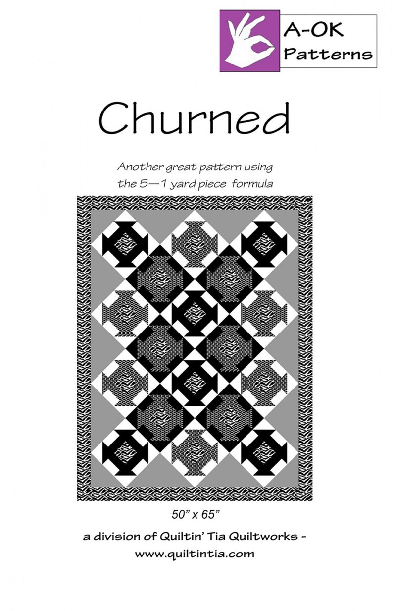 Churned Quilt Pattern AOk Pattern WAOK004 Five 5 Yard Etsy