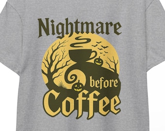 Nightmare Before Coffee Shirt, Cute Halloween Shirt, Coffee Lover Shirt, Pumpkin Spice Latte,Skeleton Halloween Shirt,Coffee Fall Shirt