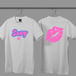 T-shirt unisexe souple, sexy et audacieux, devant affectueux, dos impertinent