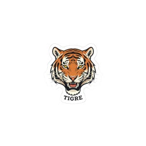 Tigre Tiger Head Sticker | Grunge Patchwork, 90s Plaid Revival
