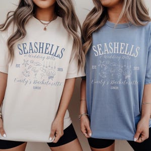 Seashells and Wedding Bells Shirt, Bachelorette Shirts, Beach Bachelorette Shirts, Coastal Bachelorette Club Tee, Personalized Wedding Shirt