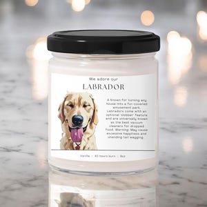 Personalised Dog Breed Candle - Dog Lover Candle for Pet Owner - Gift for New Puppy Scented Candle Dog Breed Custom Label Present 9oz