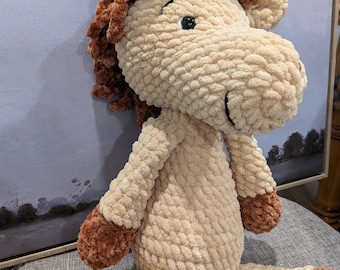 Crochet Horse Stuffed Animal | Large Amigurumi Plush | Handmade Toy and Gift for Horse Lovers