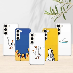 Goose Phone Case for Samsung Galaxy S24 FE S23 A16 A55 Meme Phone Case Funny Duck Cover for iPhone 16, 15, 14, 13, 11 Pro/Max, Pixel 9 8A