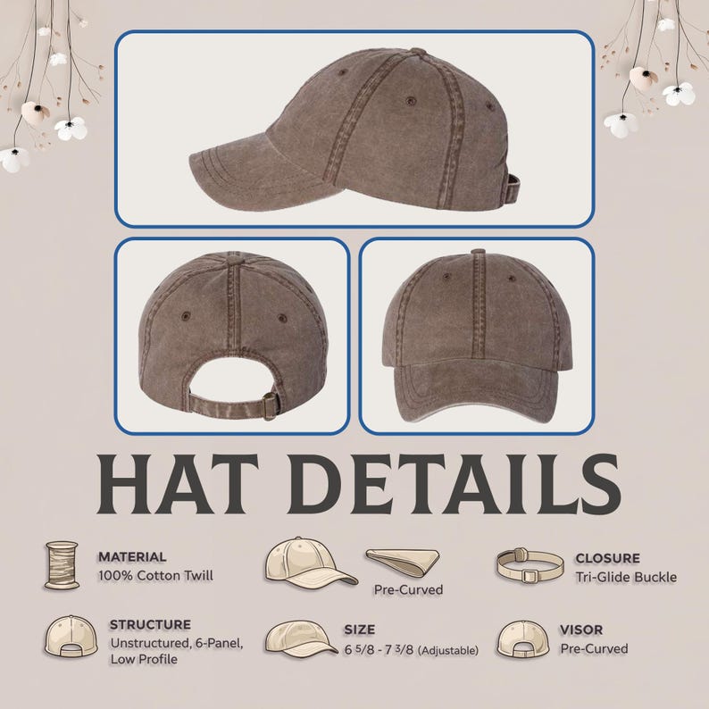 Democracy Has No Kings Baseball Cap, Embroidered Floral Design Poltical Hat, Social Justice Hat, Anti Maga Hat, Rejecting Kings Hat image 7