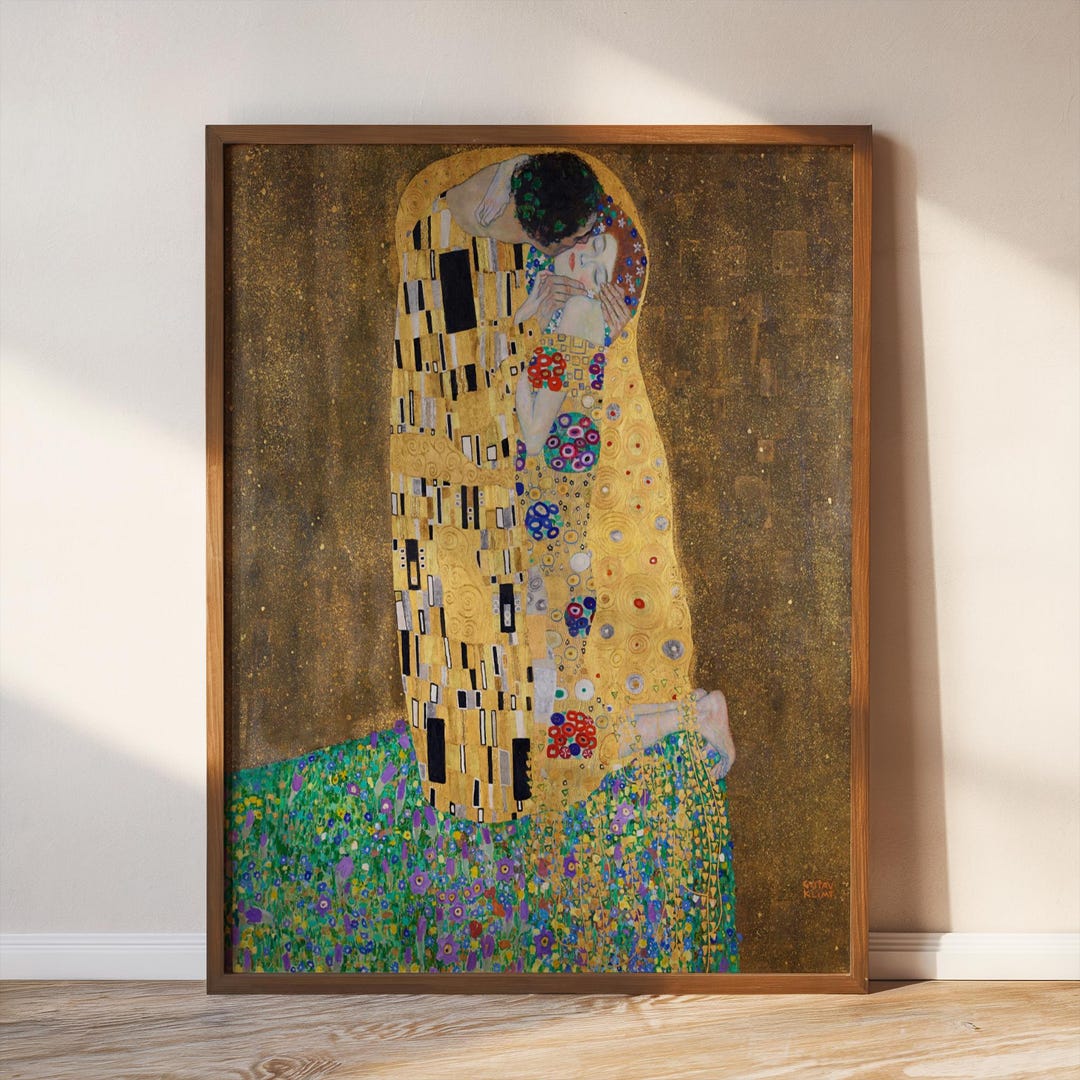 The Kiss by Gustav Klimt Wall Art Print, Vintage Wall Art, Printable ...