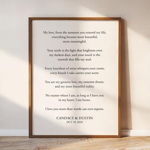 Custom Quote or Poem Print, Create Your Own Framed Quote, Personalized Speech Frame, Custom Text Wall Art, Valentine's Day Gift, Custom Gift