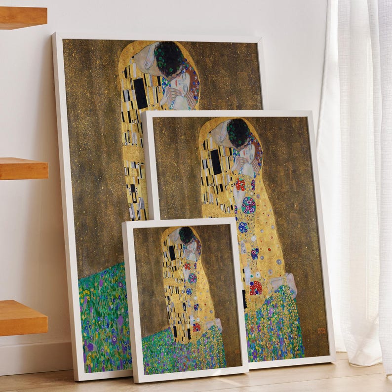 The Kiss by Gustav Klimt Wall Art Print, Vintage Wall Art, Printable ...