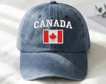 Embroidered Canada Flag Hat, Canada Pride Souvenir Gift, Embroidery Patriotic Canadian Hat, Canada Lover, Embroidered Flag, Baseball Cap