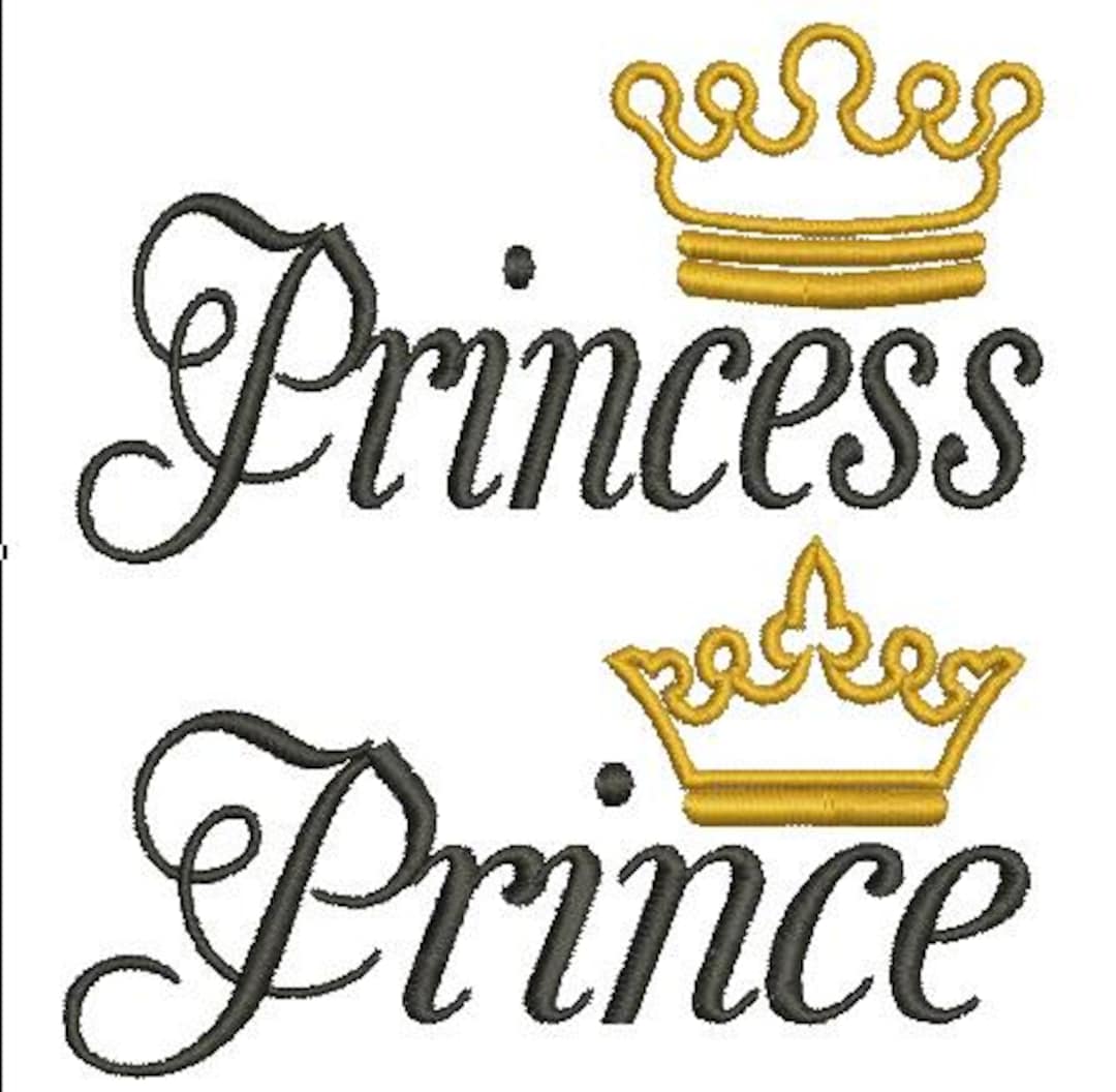 Prince and Princess Lettering With Crown, Mr and Mrs, His and Her ...