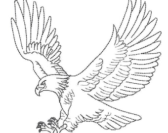 american bald   flying eagle   Machine Embroidery Designs, instantly download